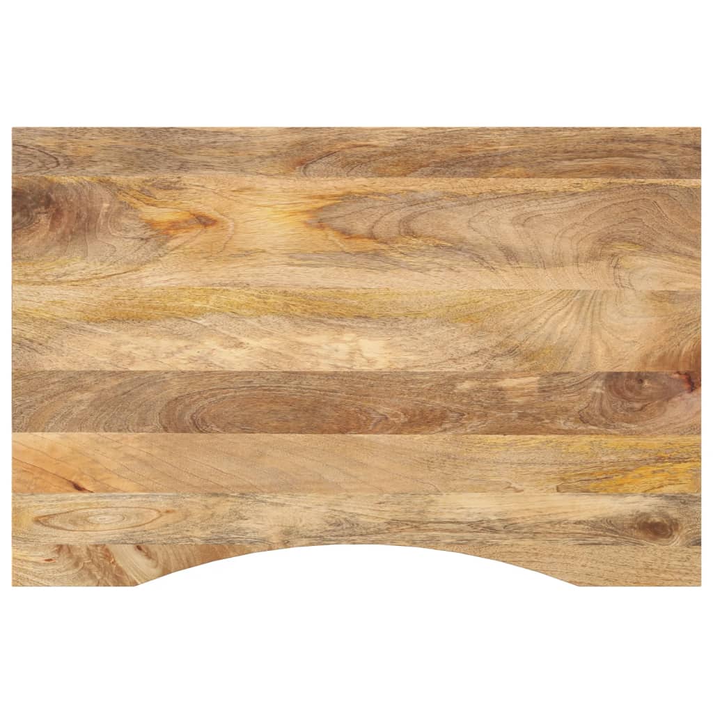bordplade med kurvet form 90x60x2,5 cm ru massivt mangotr