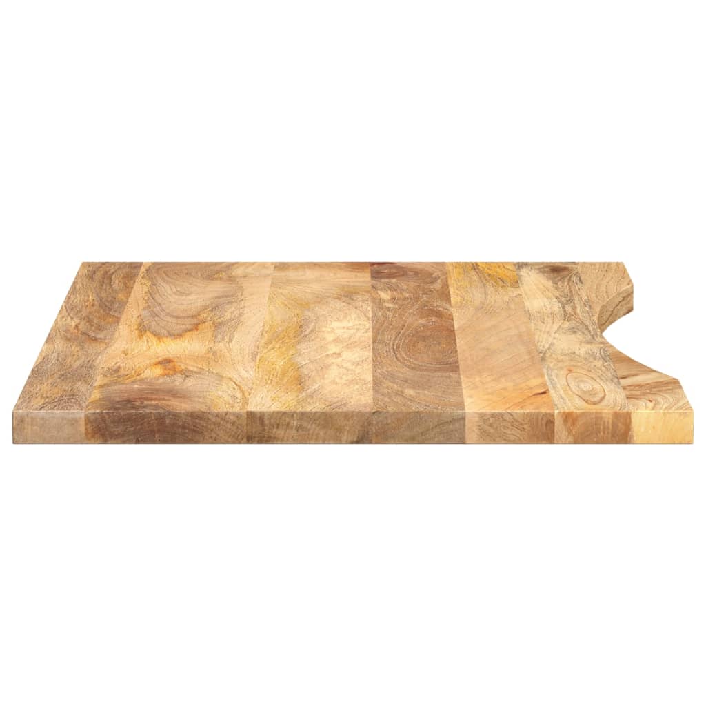 bordplade med kurvet form 90x60x2,5 cm ru massivt mangotræ