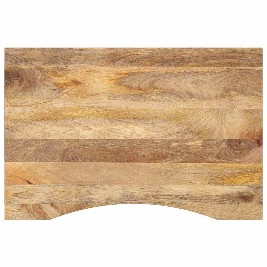 bordplade med kurvet form 100x60x2,5 cm ru massivt mangotræ