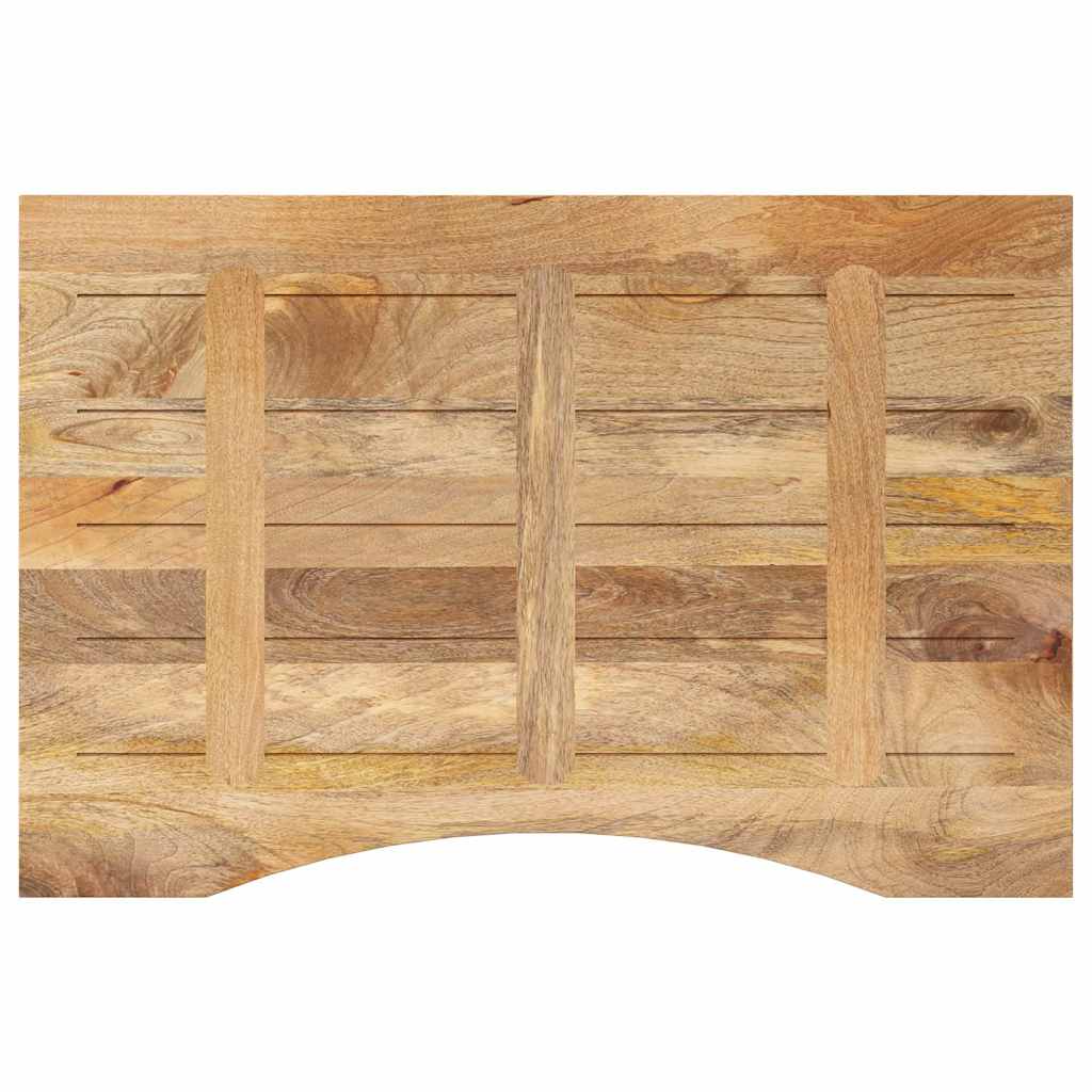 bordplade med kurvet form 100x60x2,5 cm ru massivt mangotræ