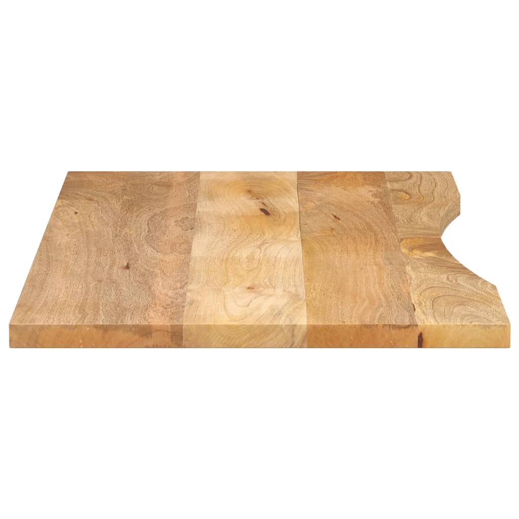 bordplade med kurvet form 110x60x2,5 cm ru massivt mangotræ