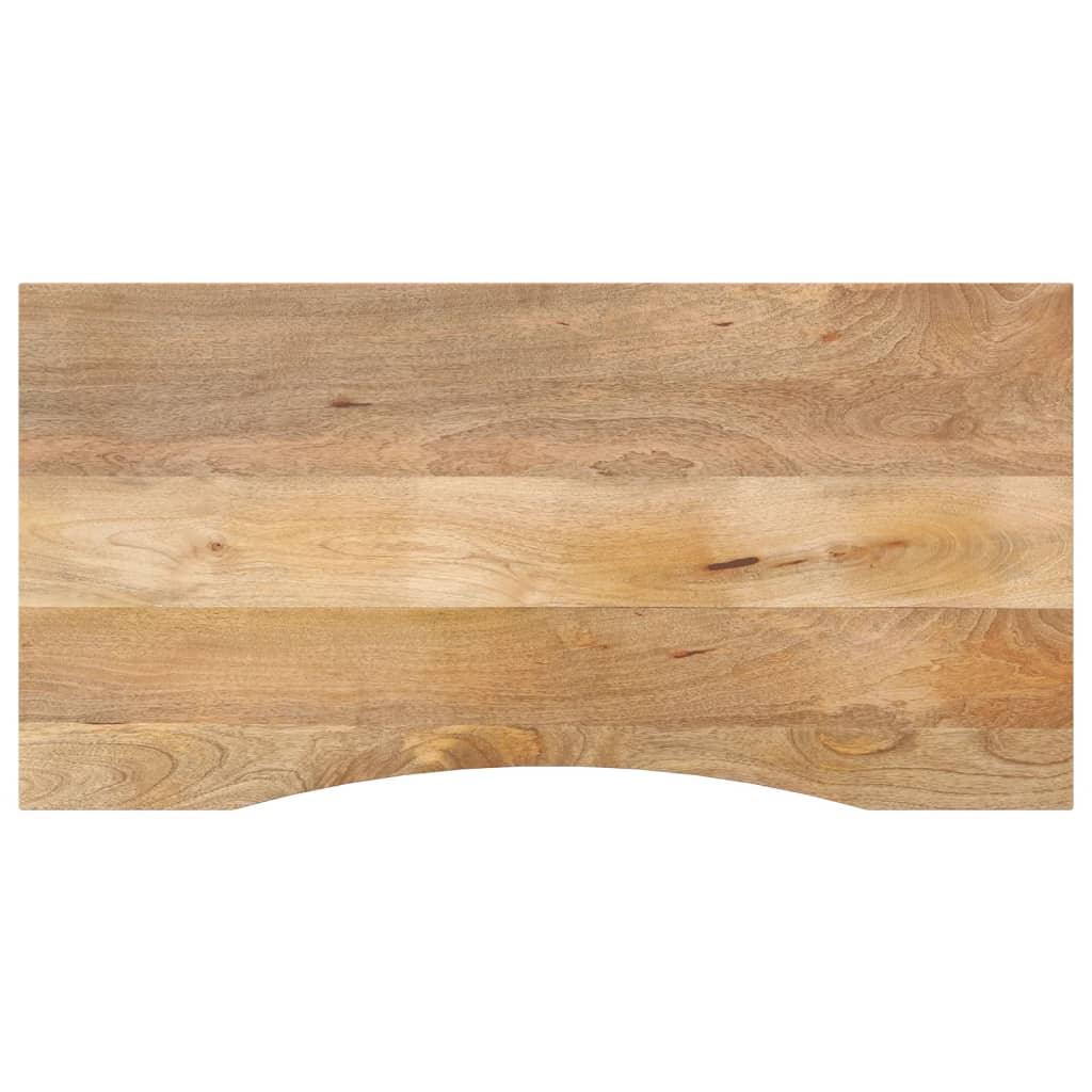 bordplade med kurvet form 140x60x2,5 cm ru massivt mangotr