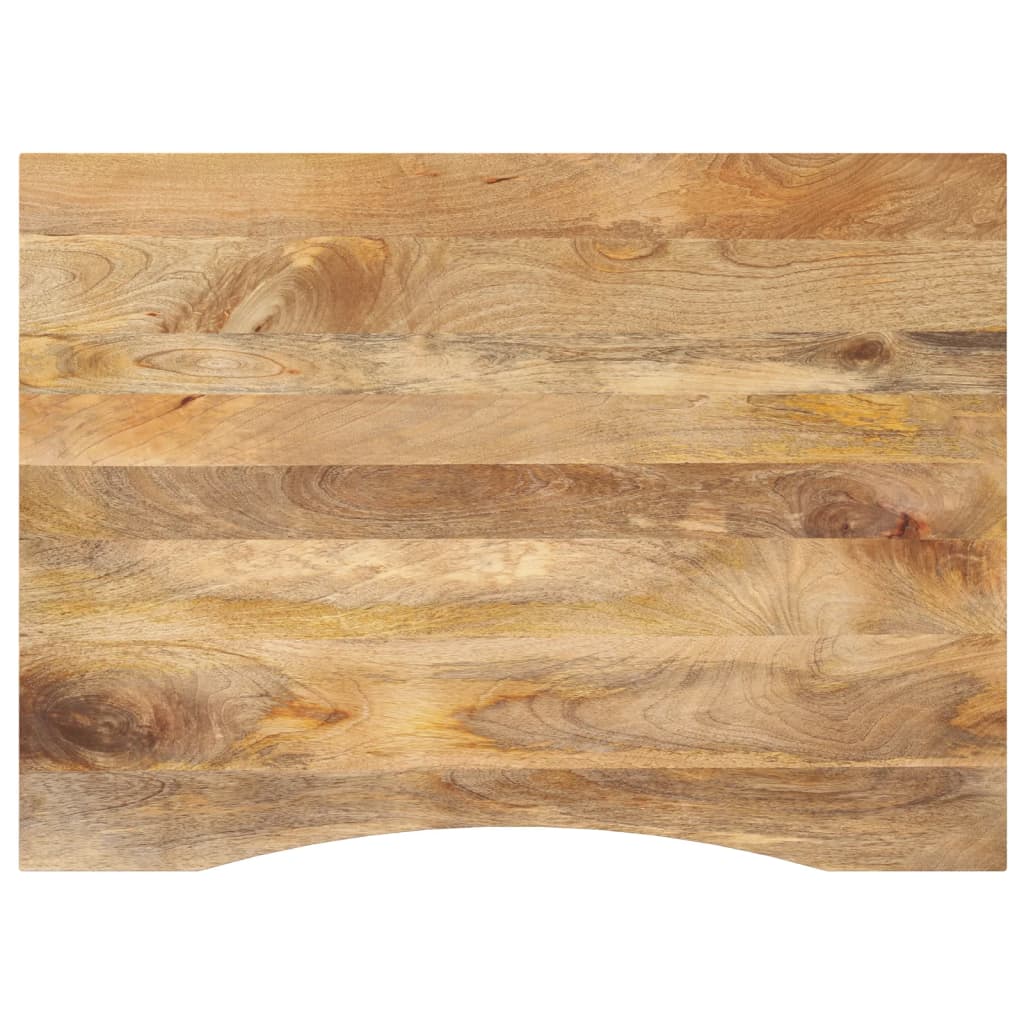 bordplade med kurvet form 110x80x2,5 cm ru massivt mangotræ