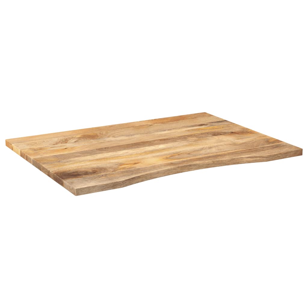 bordplade med kurvet form 110x80x2,5 cm ru massivt mangotræ