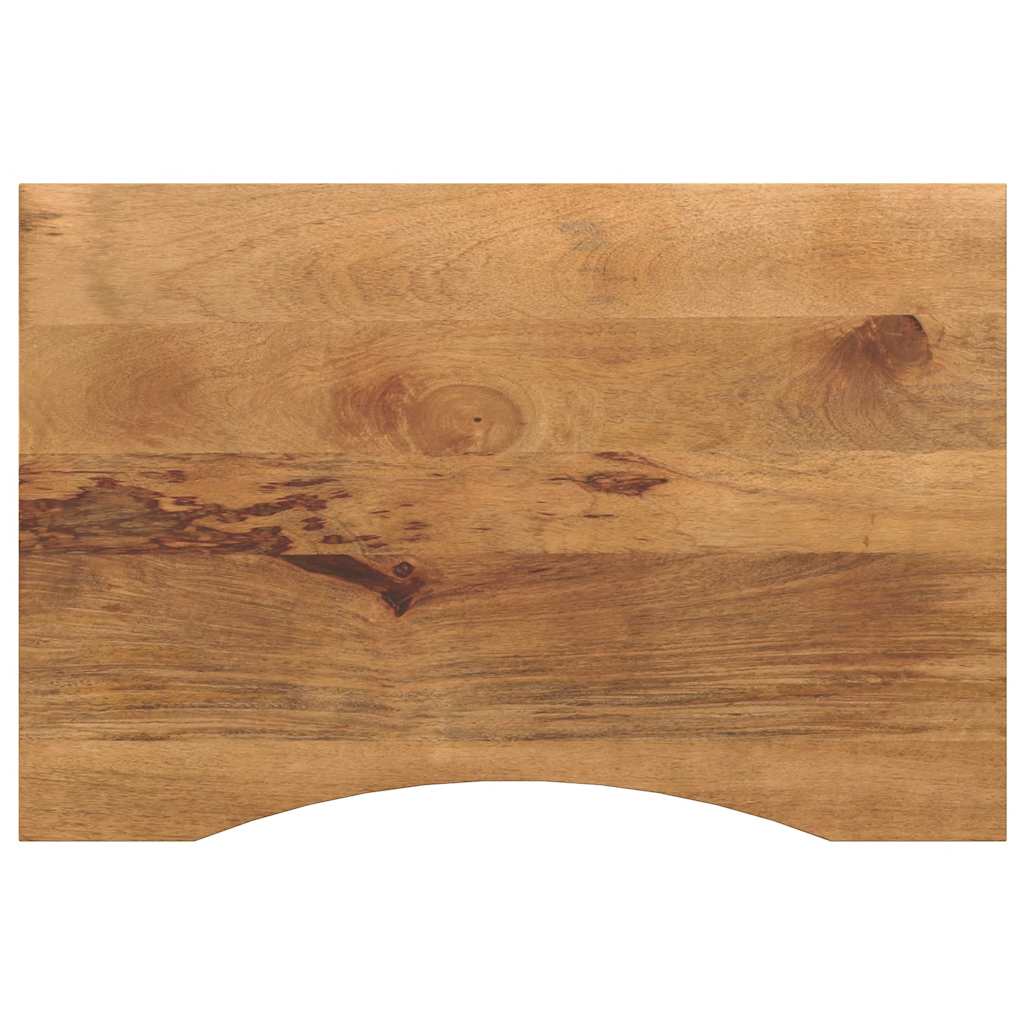 bordplade med kurvet form 80x50x2,5 cm ru massivt mangotræ