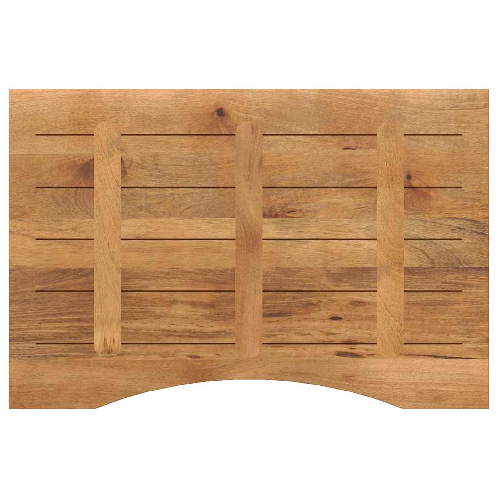 bordplade med kurvet form 80x50x2,5 cm ru massivt mangotræ