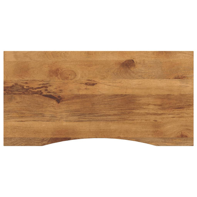 bordplade med kurvet form 140x50x2,5 cm ru massivt mangotræ