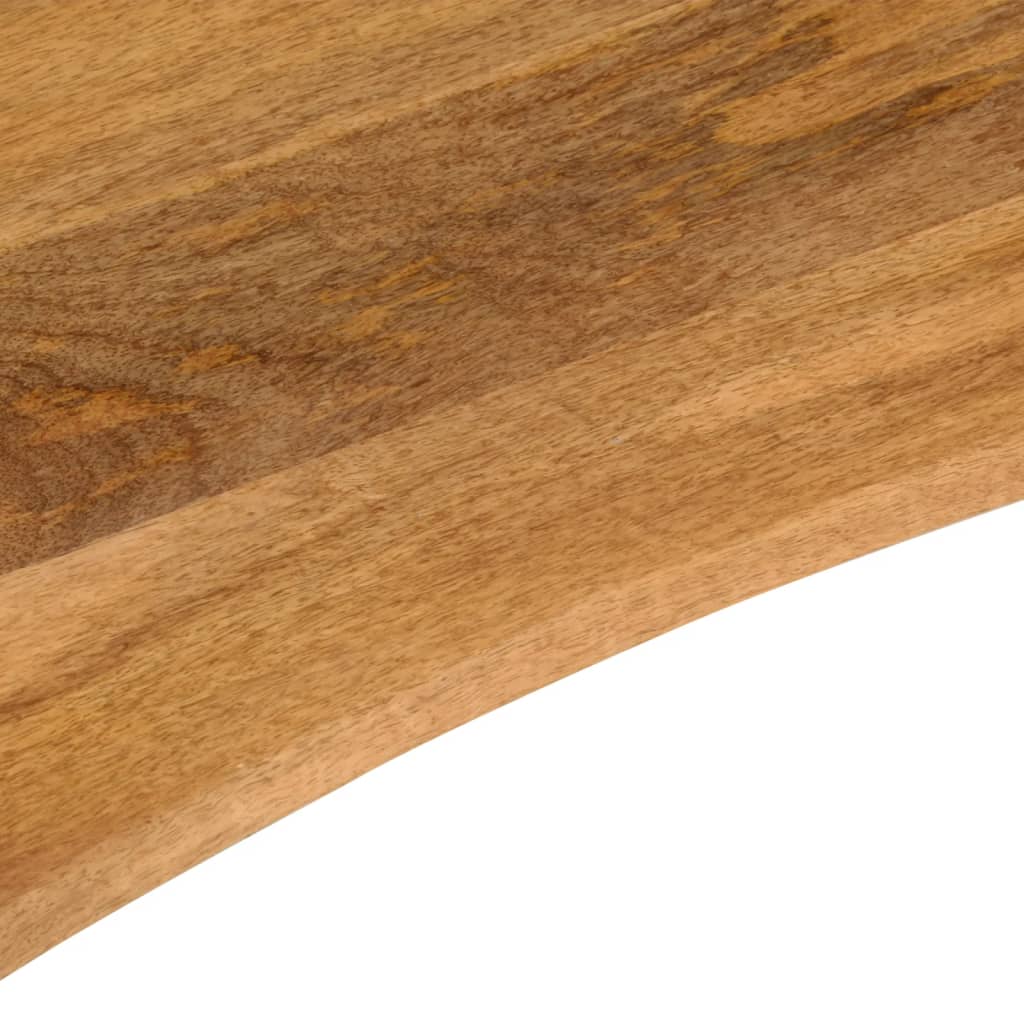 bordplade med kurvet form 140x50x2,5 cm ru massivt mangotræ