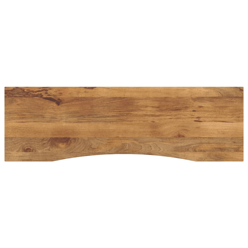 bordplade med kurvet form 160x50x2,5 cm ru massivt mangotr