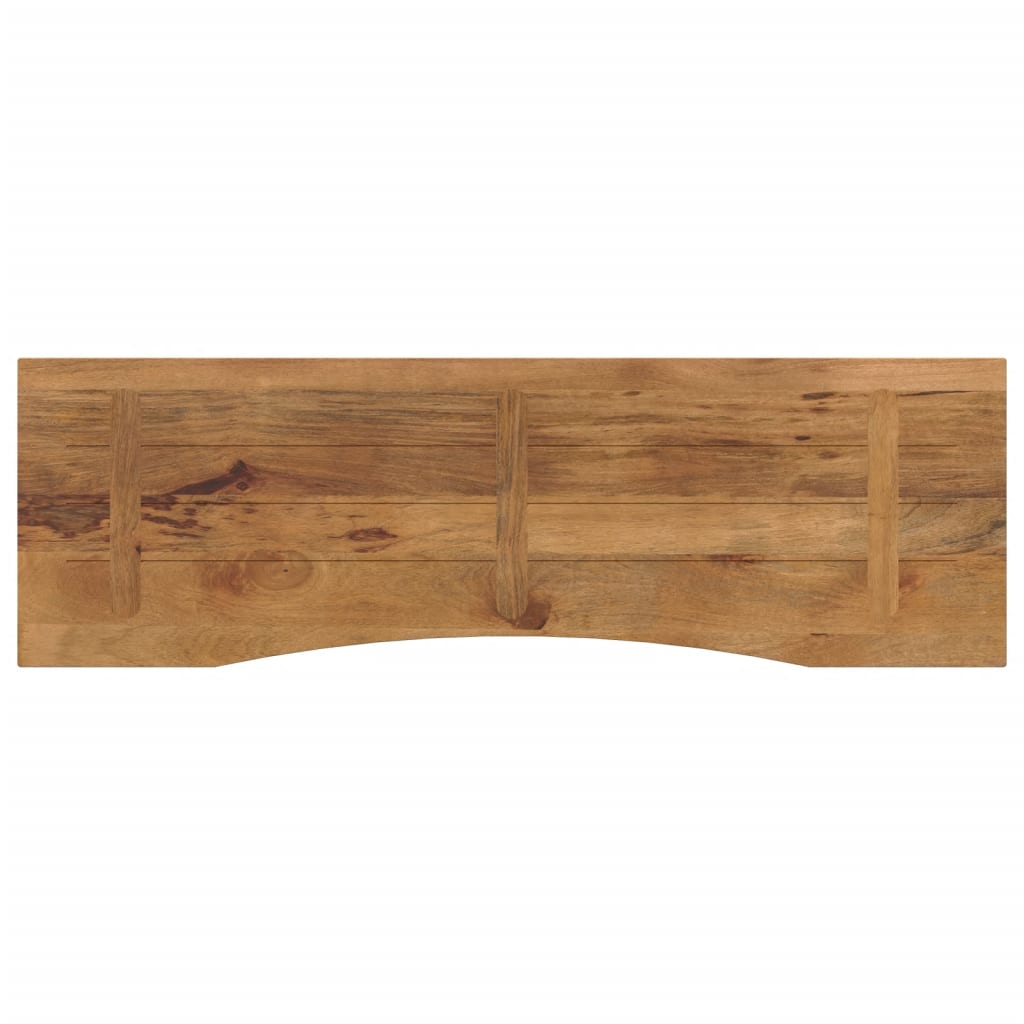 bordplade med kurvet form 160x50x2,5 cm ru massivt mangotræ