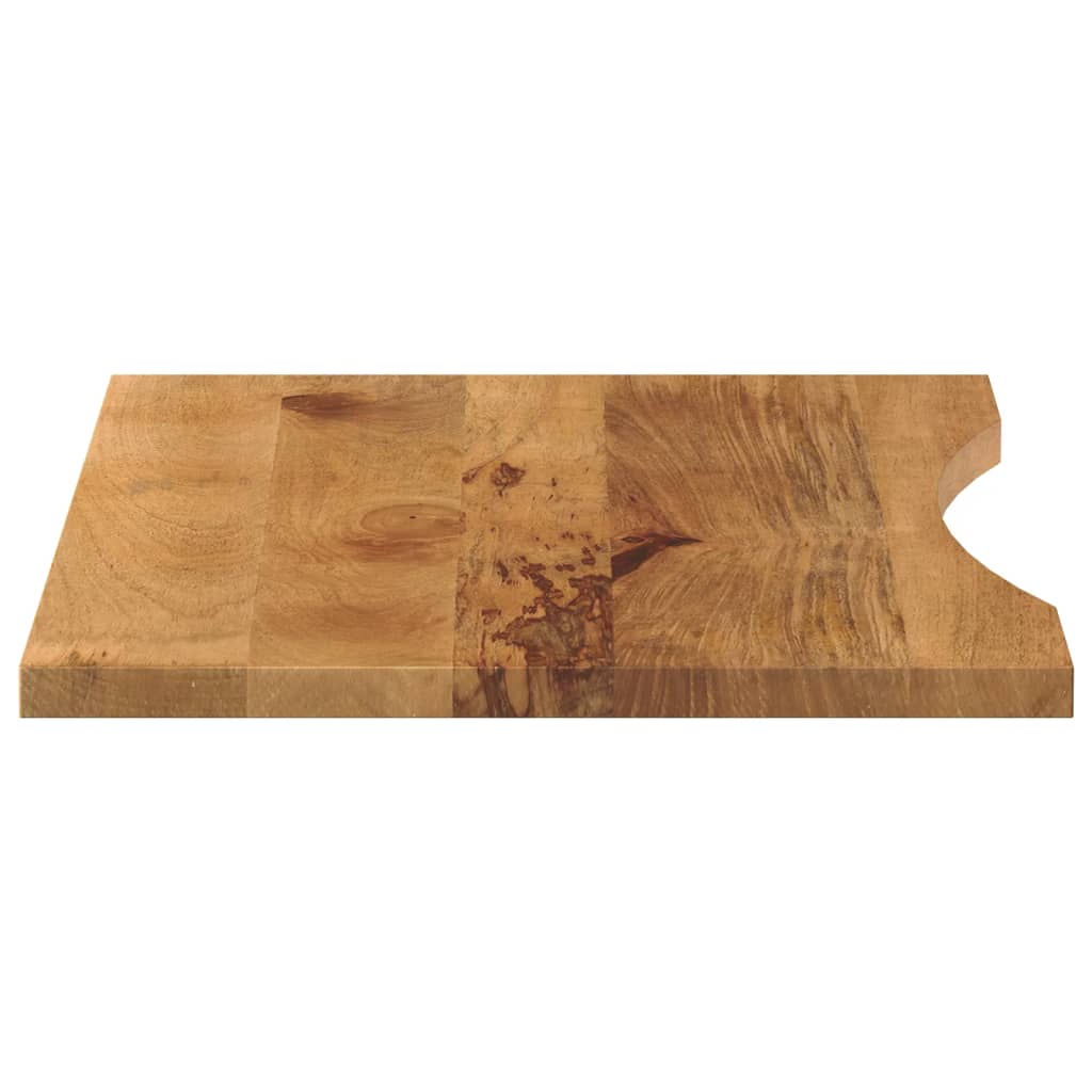 bordplade med kurvet form 80x60x2,5 cm ru massivt mangotræ
