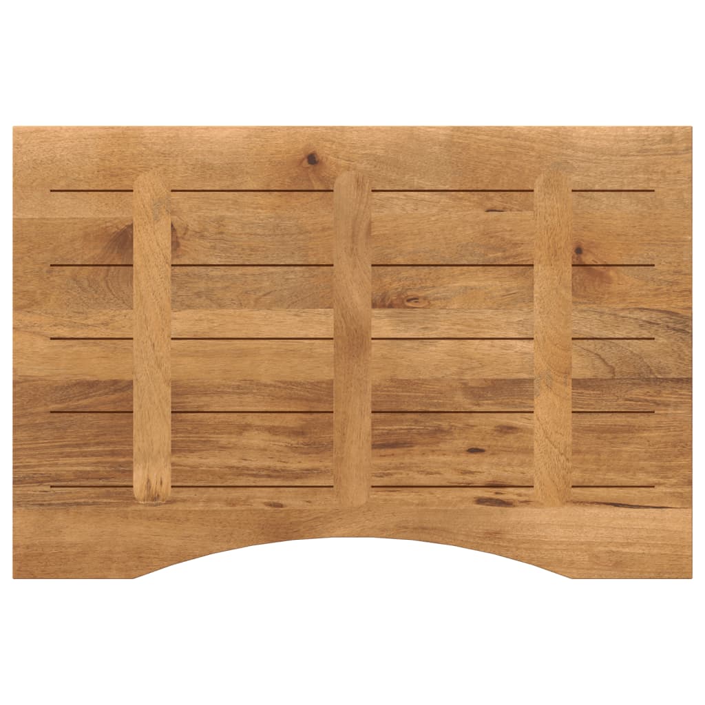 bordplade med kurvet form 100x60x2,5 cm ru massivt mangotræ
