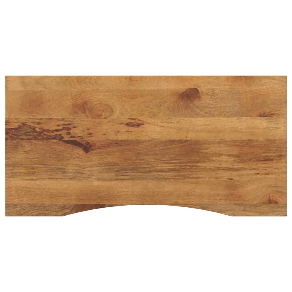 bordplade med kurvet form 110x60x2,5 cm ru massivt mangotr