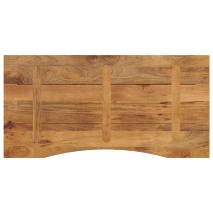 bordplade med kurvet form 110x60x2,5 cm ru massivt mangotræ