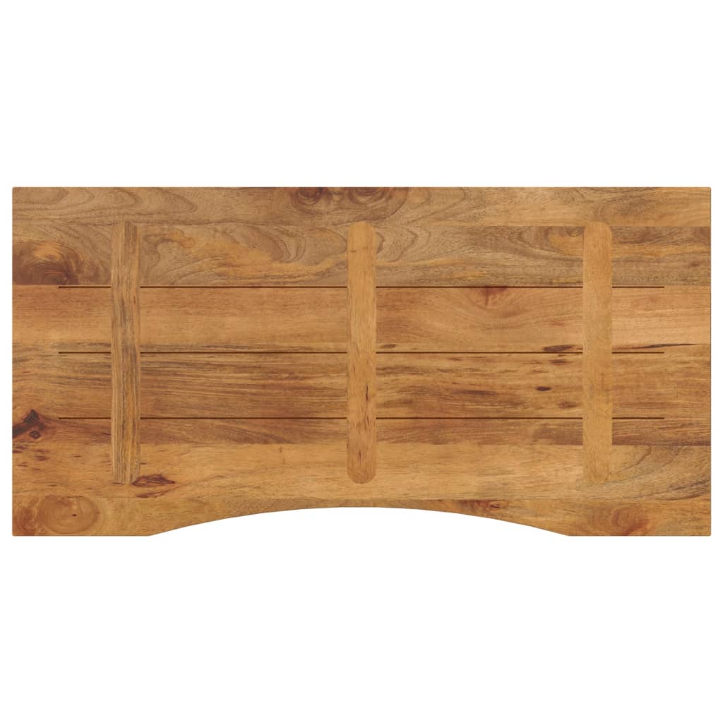 bordplade med kurvet form 110x60x2,5 cm ru massivt mangotræ