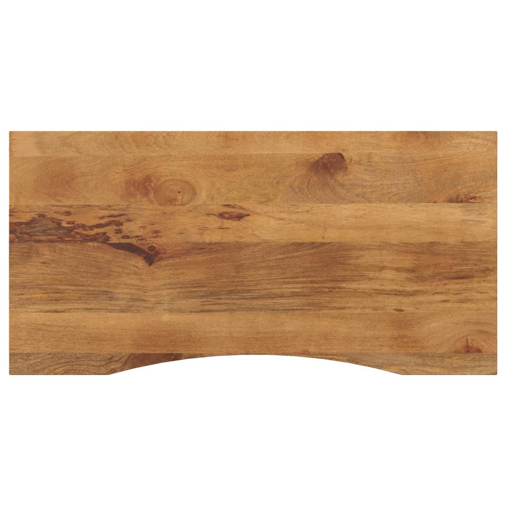 bordplade med kurvet form 140x60x2,5 cm ru massivt mangotr