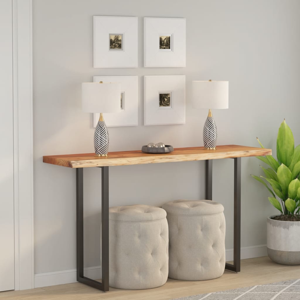 bordplade 110x40x2,5 cm rektangulær massivt akacietræ billede