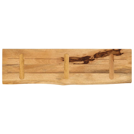 bordplade 100x20x2,5 cm naturlig kant massivt ru mangotræ