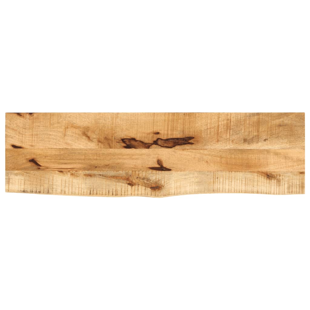 bordplade 110x20x2,5 cm naturlig kant massivt ru mangotræ billede