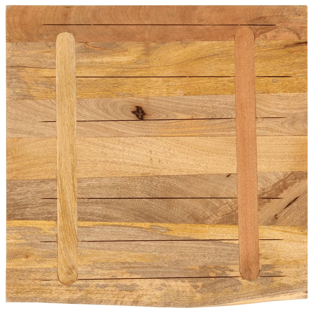 bordplade 40x40x2,5 cm naturlig kant massivt ru mangotræ