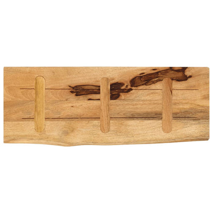 bordplade 90x40x2,5 cm naturlig kant massivt ru mangotræ