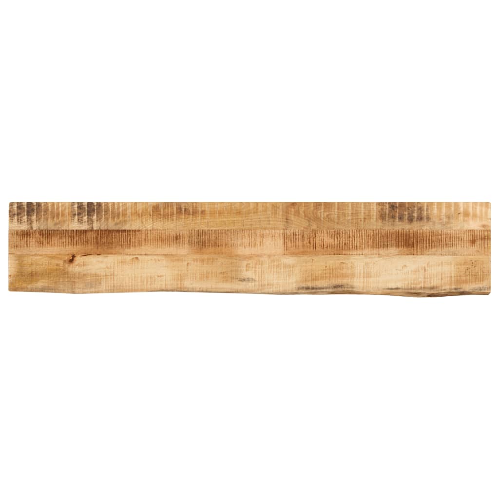 Bordplade i massivt ru mangotræ 180 x 40 x 2,5 cm med naturlig kant