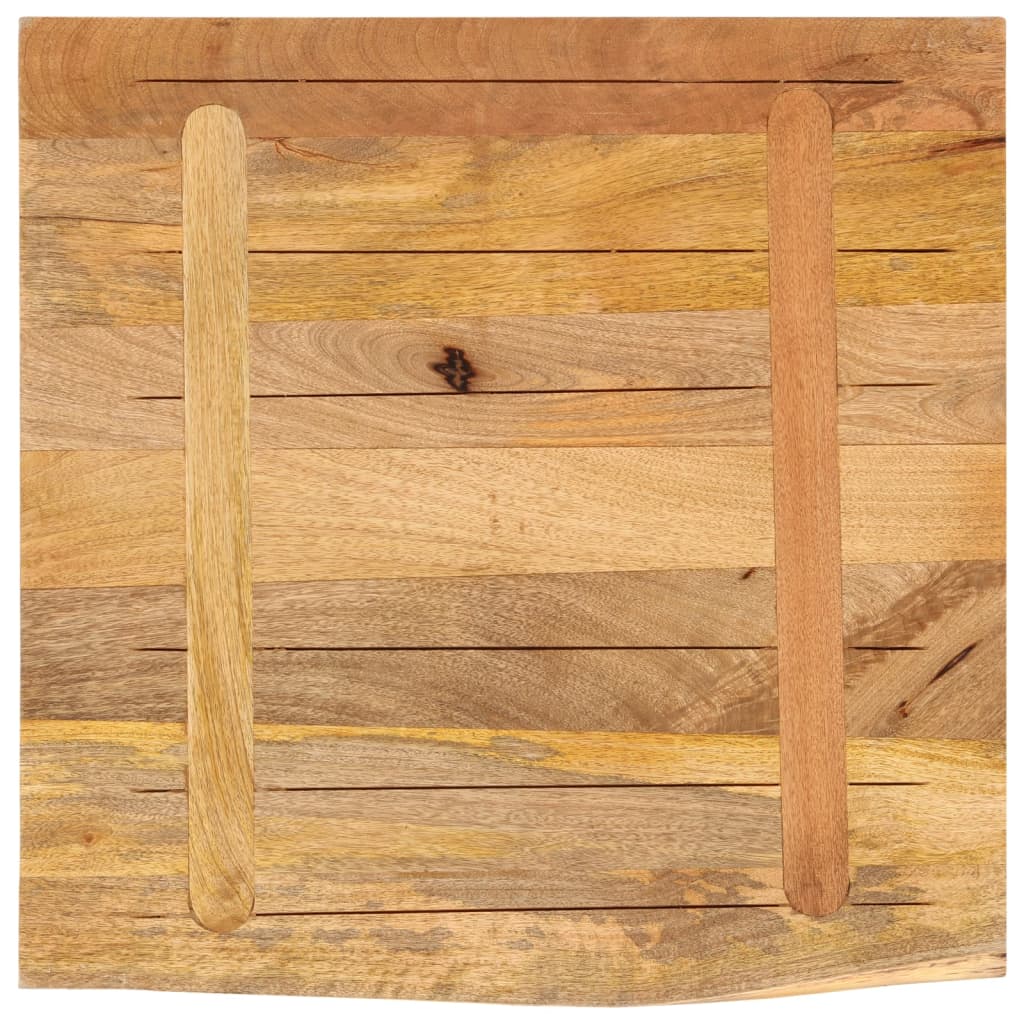 bordplade 60x60x2,5 cm naturlig kant massivt ru mangotræ