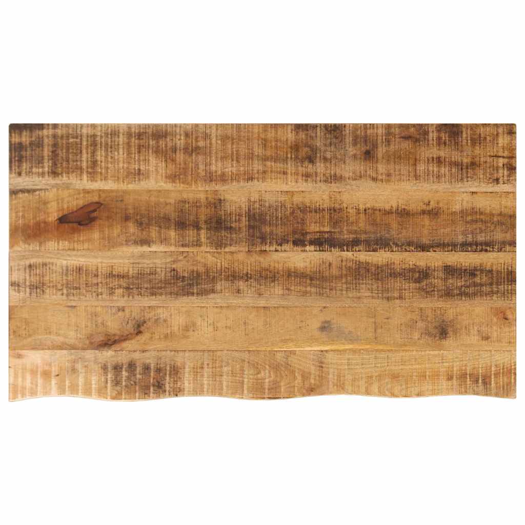 Bordplade i massivt ru mangotræ 120 x 60 x 2,5 cm med naturlig kant
