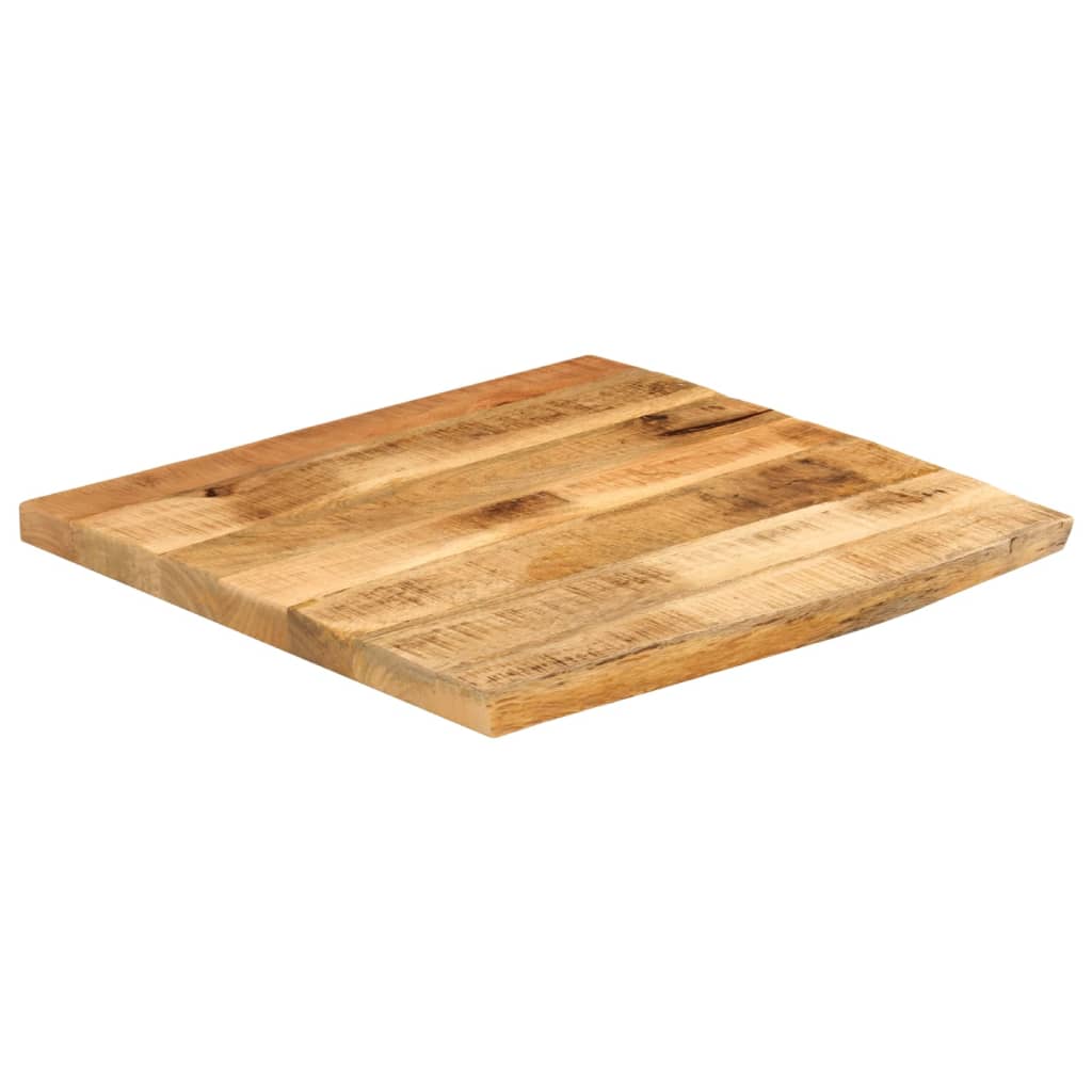 bordplade 80x80x2,5 cm naturlig kant massivt ru mangotræ