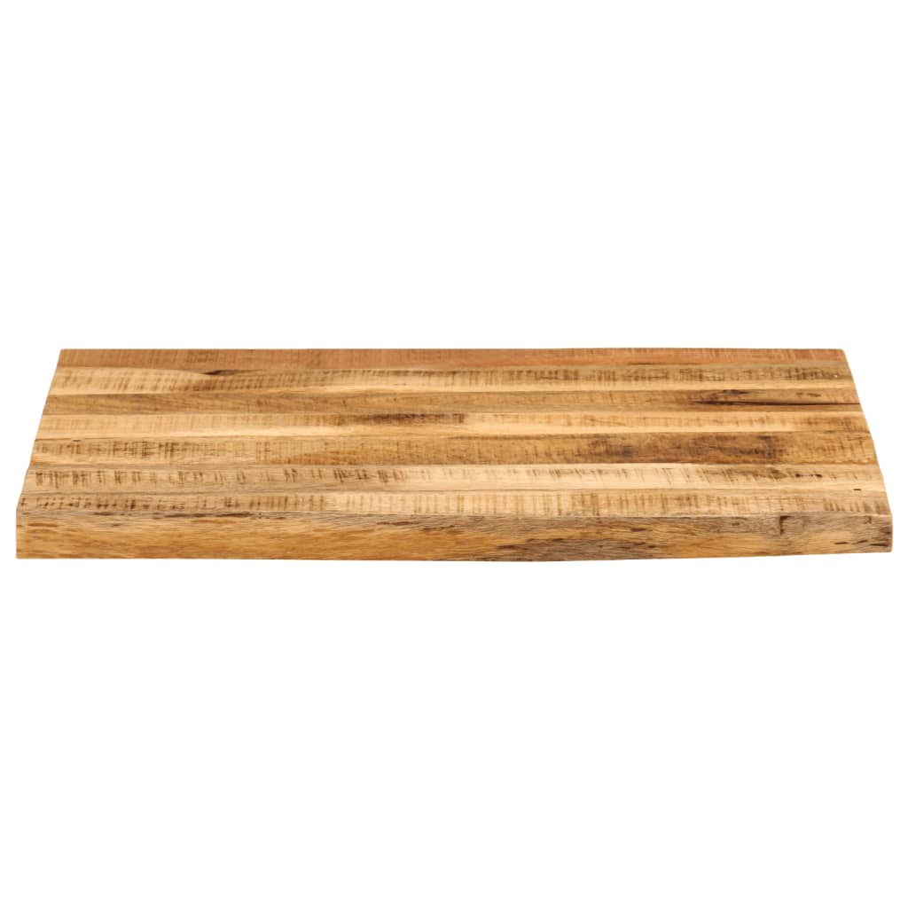 bordplade 80x80x2,5 cm naturlig kant massivt ru mangotræ