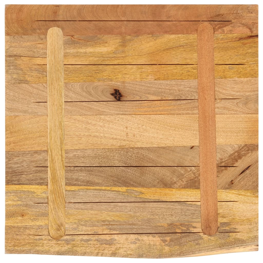 bordplade 80x80x2,5 cm naturlig kant massivt ru mangotræ