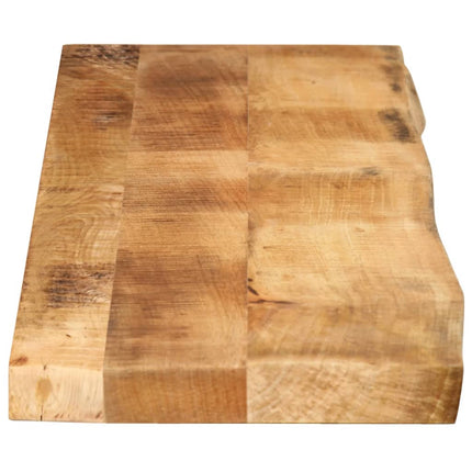 bordplade 180x20x3,8 cm naturlig kant massivt ru mangotræ