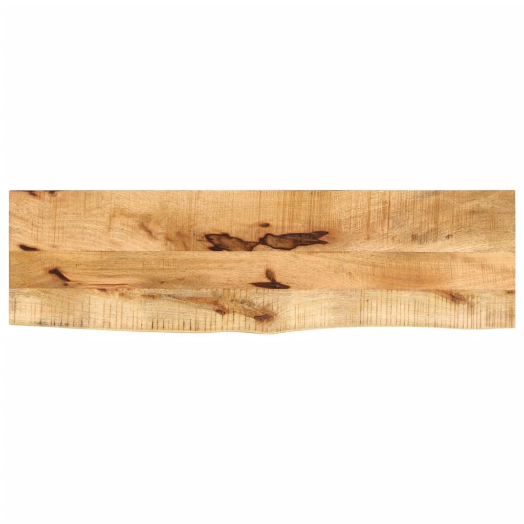 Bordplade i massivt ru mangotræ 110 x 40 x 3,8 cm med naturlig kant