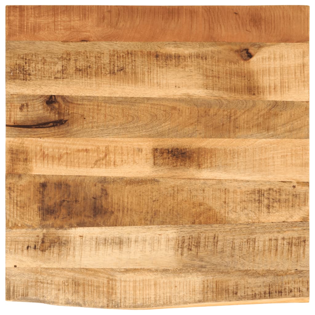 bordplade 80x80x3,8 cm naturlig kant massivt ru mangotr