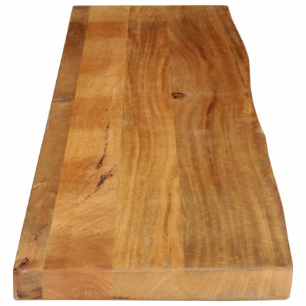 bordplade 140x20x2,5 cm naturlig kant massivt mangotræ