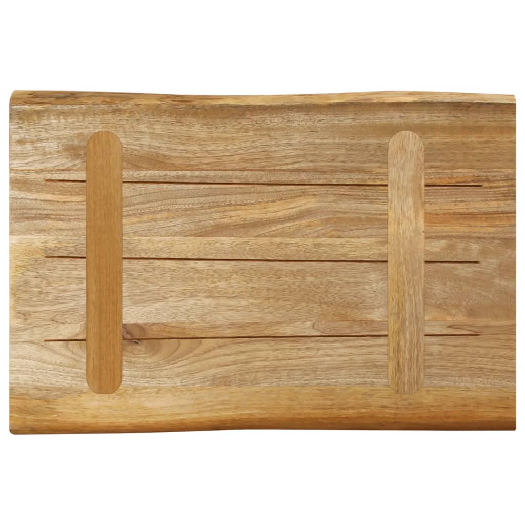bordplade 60x40x2,5 cm naturlig kant massivt ru mangotræ