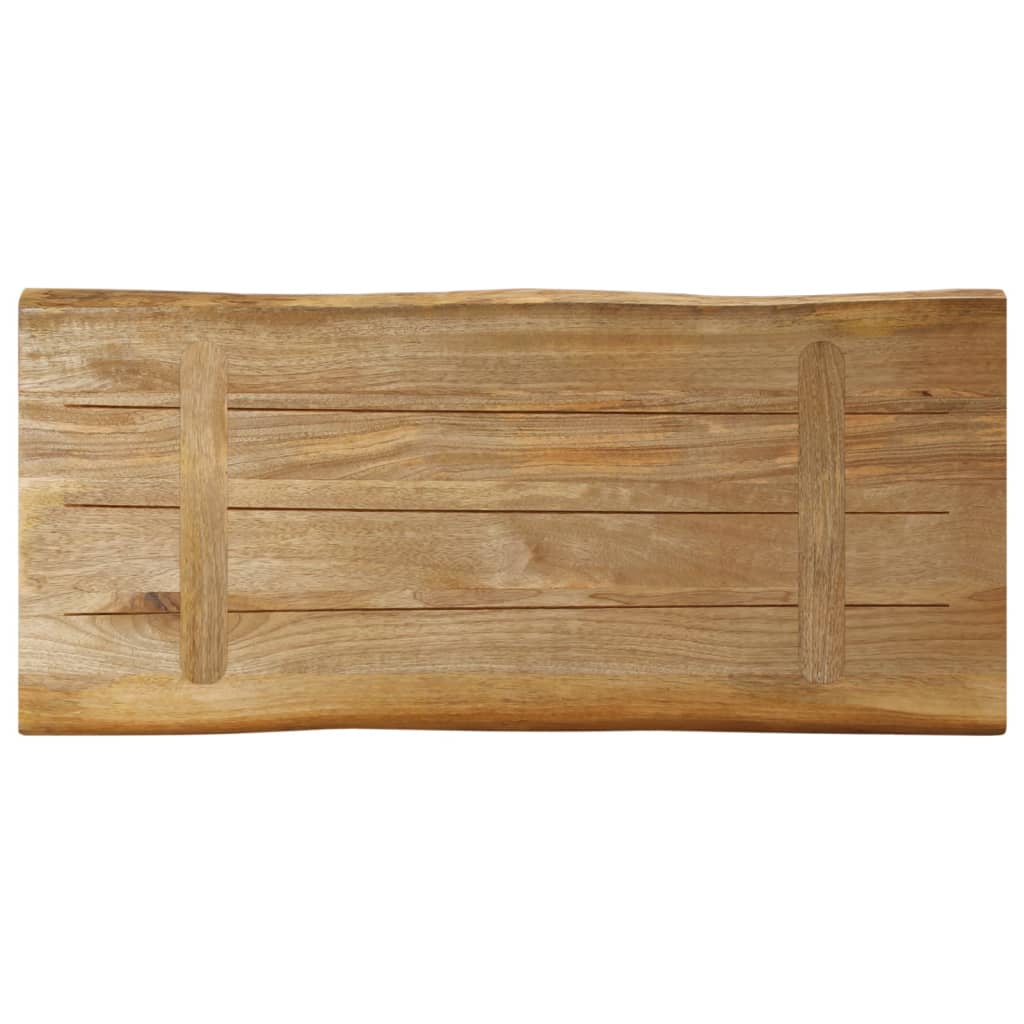 bordplade 80x40x2,5 cm naturlig kant massivt ru mangotræ