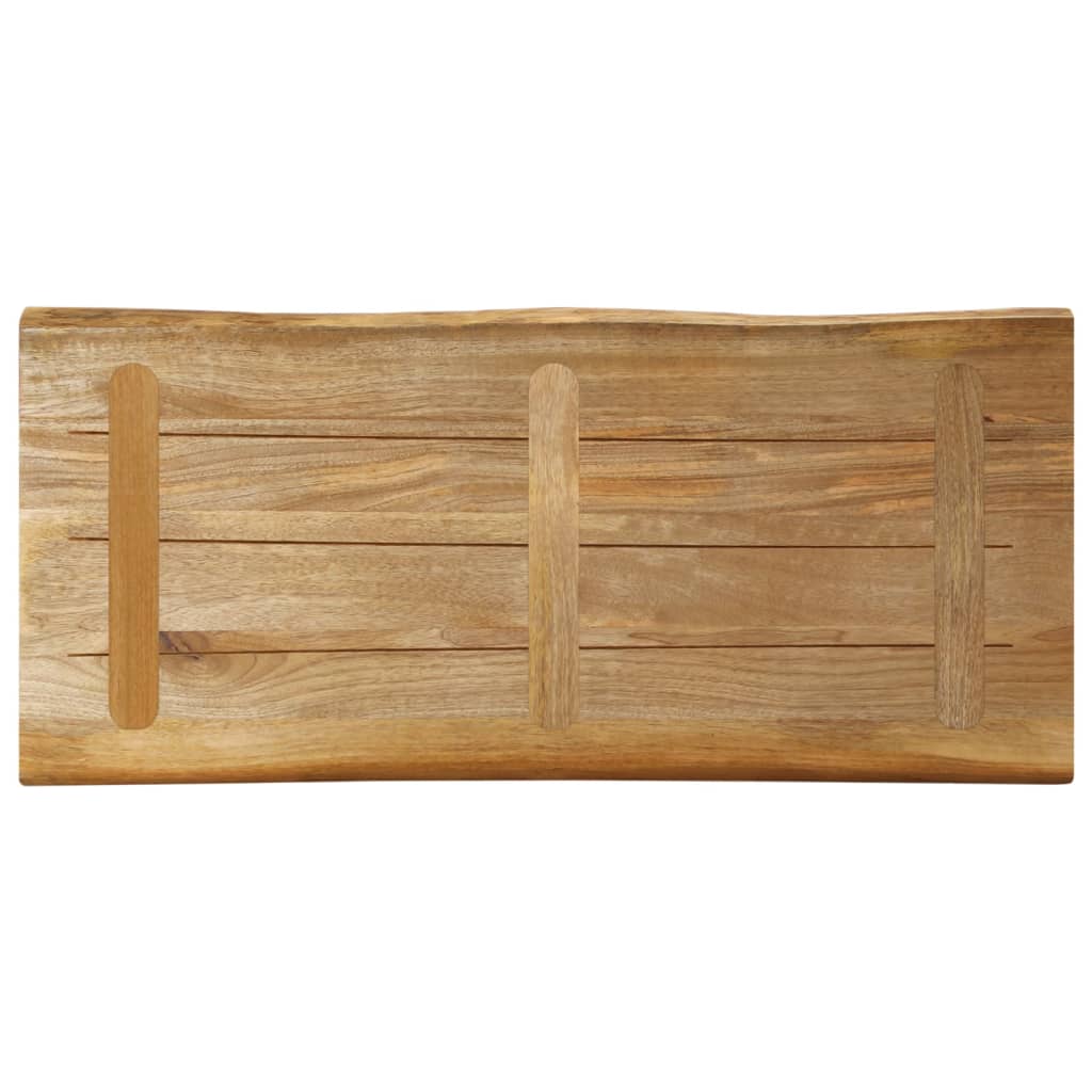 bordplade 100x40x2,5 cm naturlig kant massivt ru mangotræ