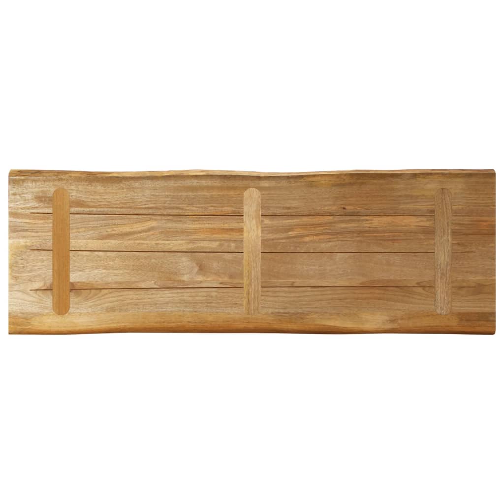 bordplade 120x40x2,5 cm naturlig kant massivt ru mangotræ