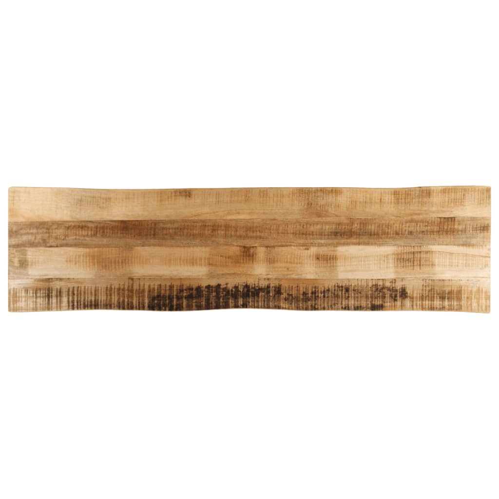 Bordplade 180×40×2,5 cm med naturlig kant - massivt ru mangotræ