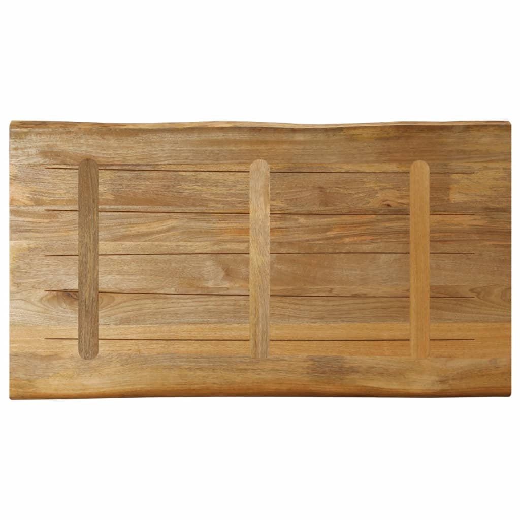 bordplade 100x60x2,5 cm naturlig kant massivt ru mangotræ