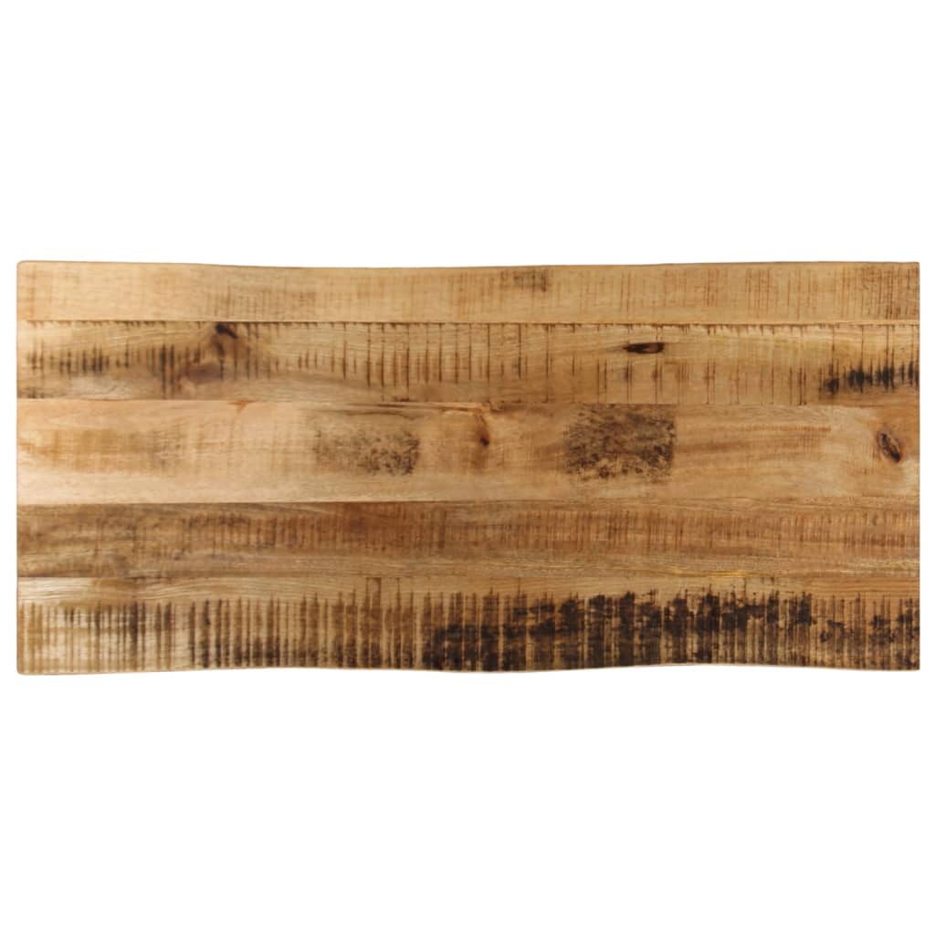 bordplade 90x40x3,8 cm naturlig kant massivt ru mangotr