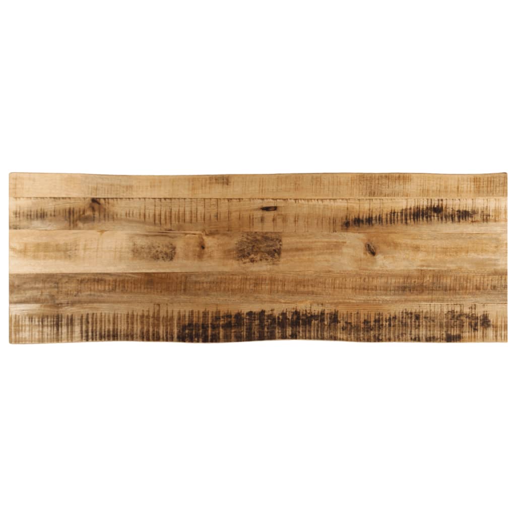 bordplade 110x40x3,8 cm naturlig kant massivt ru mangotr