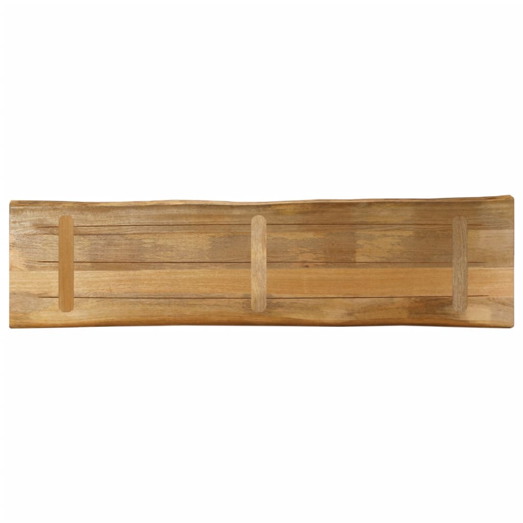 bordplade 180x40x3,8 cm naturlig kant massivt ru mangotræ