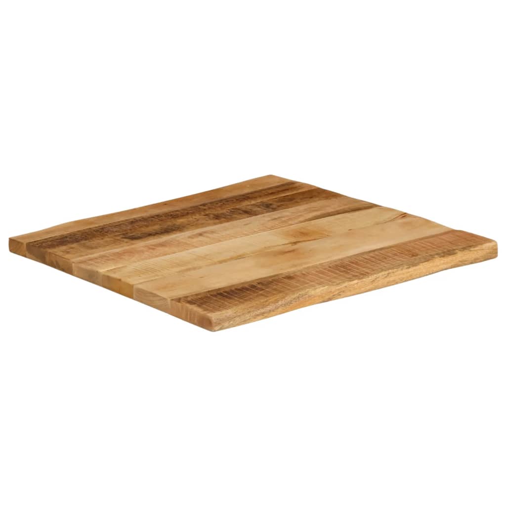 bordplade 60x60x3,8 cm naturlig kant massivt ru mangotræ