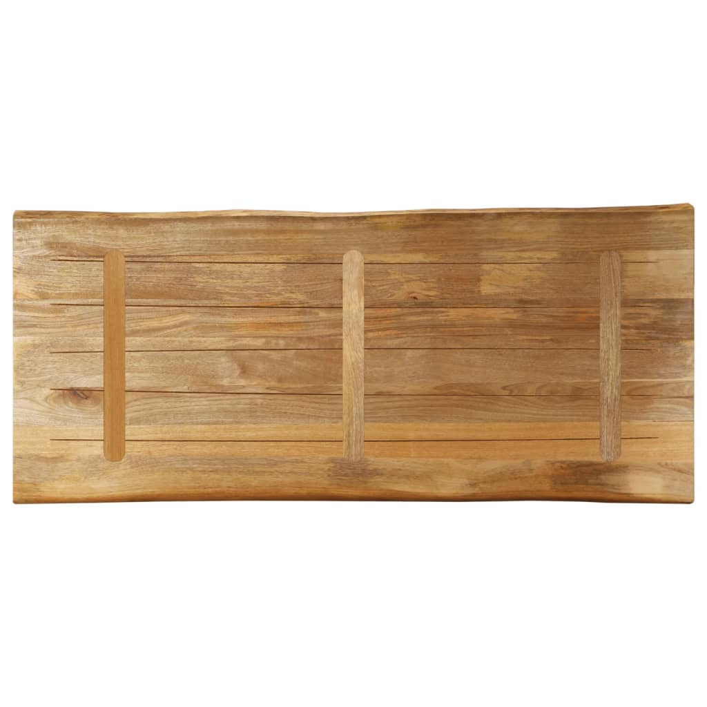 bordplade 140x60x3,8 cm naturlig kant massivt ru mangotræ