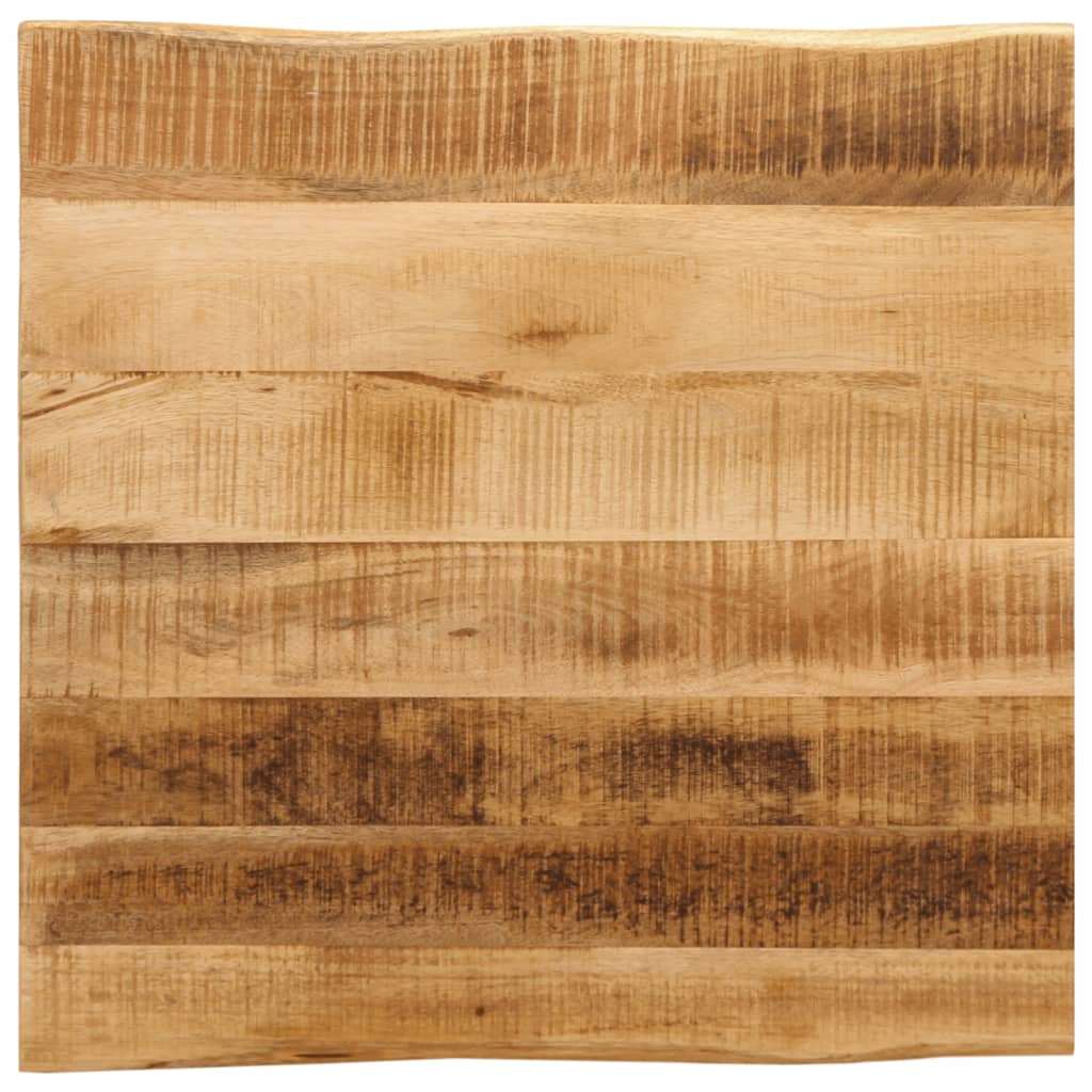 bordplade 80x80x3,8 cm naturlig kant massivt ru mangotr