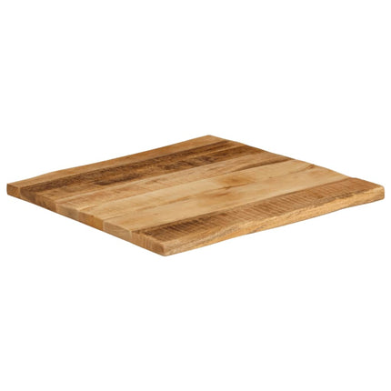 bordplade 80x80x3,8 cm naturlig kant massivt ru mangotræ