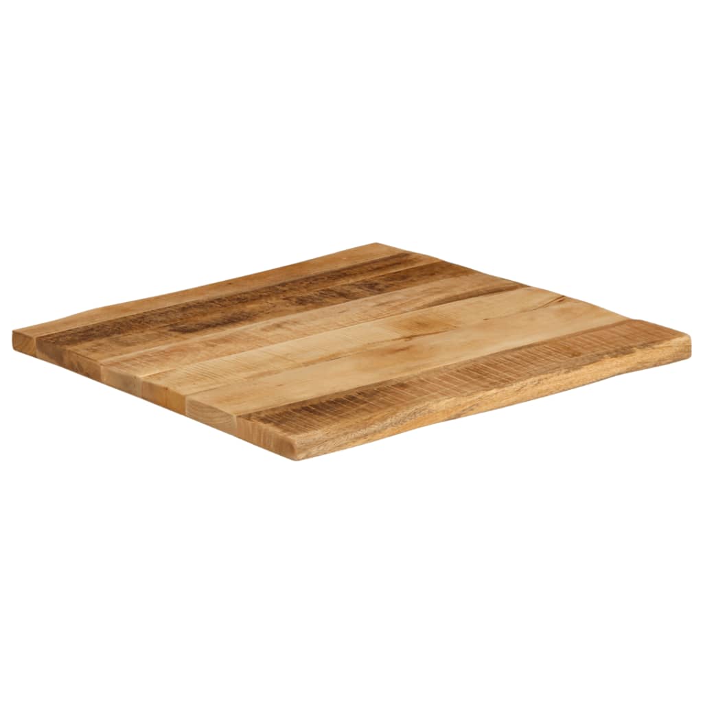 bordplade 80x80x3,8 cm naturlig kant massivt ru mangotræ