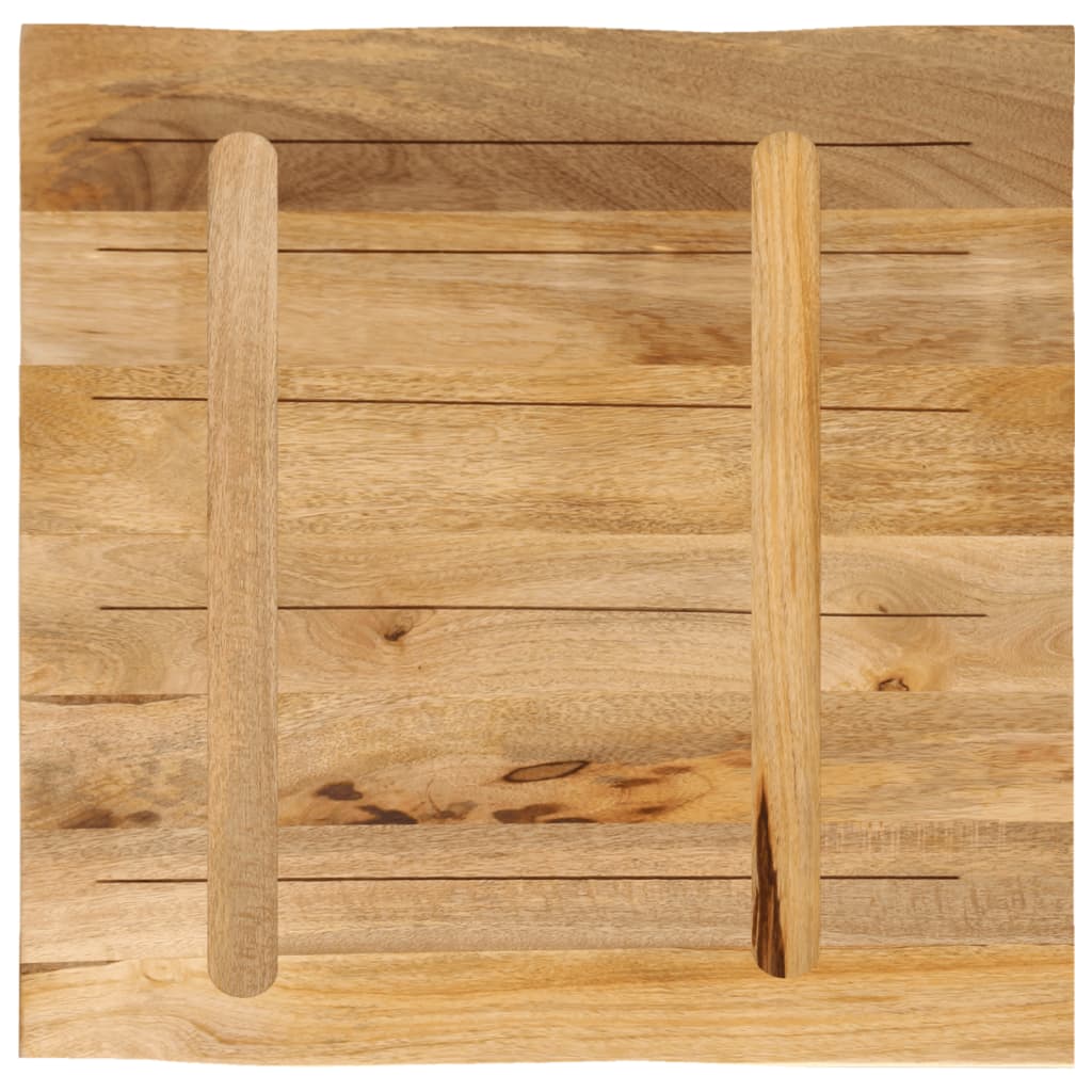 bordplade 80x80x3,8 cm naturlig kant massivt ru mangotræ